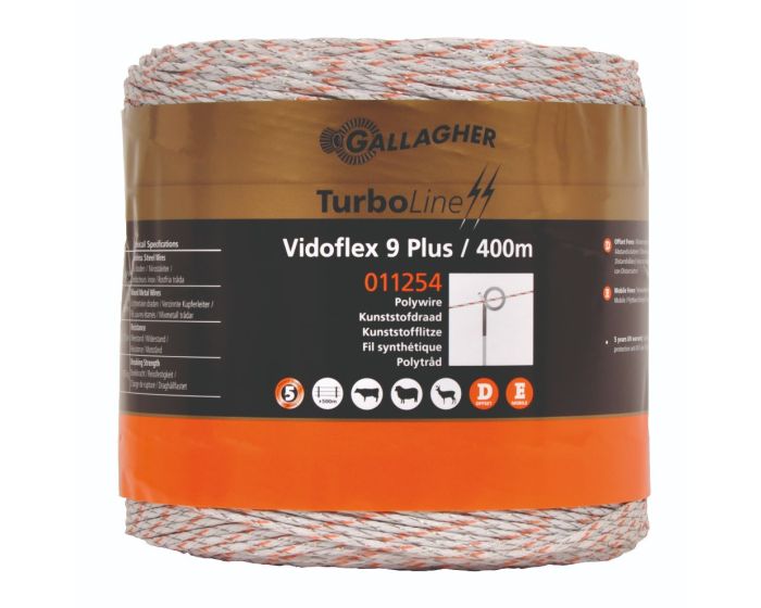 Gallagher Vidoflex 9 TurboLine Plus White 400m main product photo
