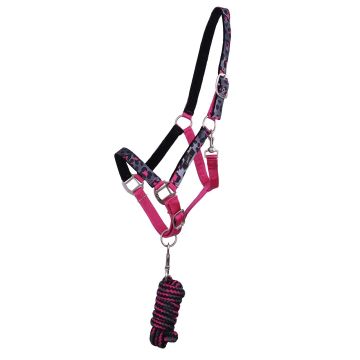 QHP Halterset s výběrovou kolekcí Pink Leopard Shet