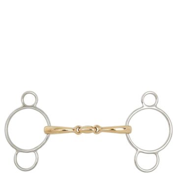 BR Double Broken Pessoa Loose Ring Snaffle Soft Contact 12 mm Ø Middle Ring 70 mm