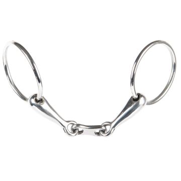 Harry's Horse Snaffle bit s dvojitým kloubem plochý článek 16 mm - kroužek 65 mm