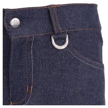 BR Jezdecké kalhoty Marley dětské mikrovlákno plné sedadlo 164 Blue Denim